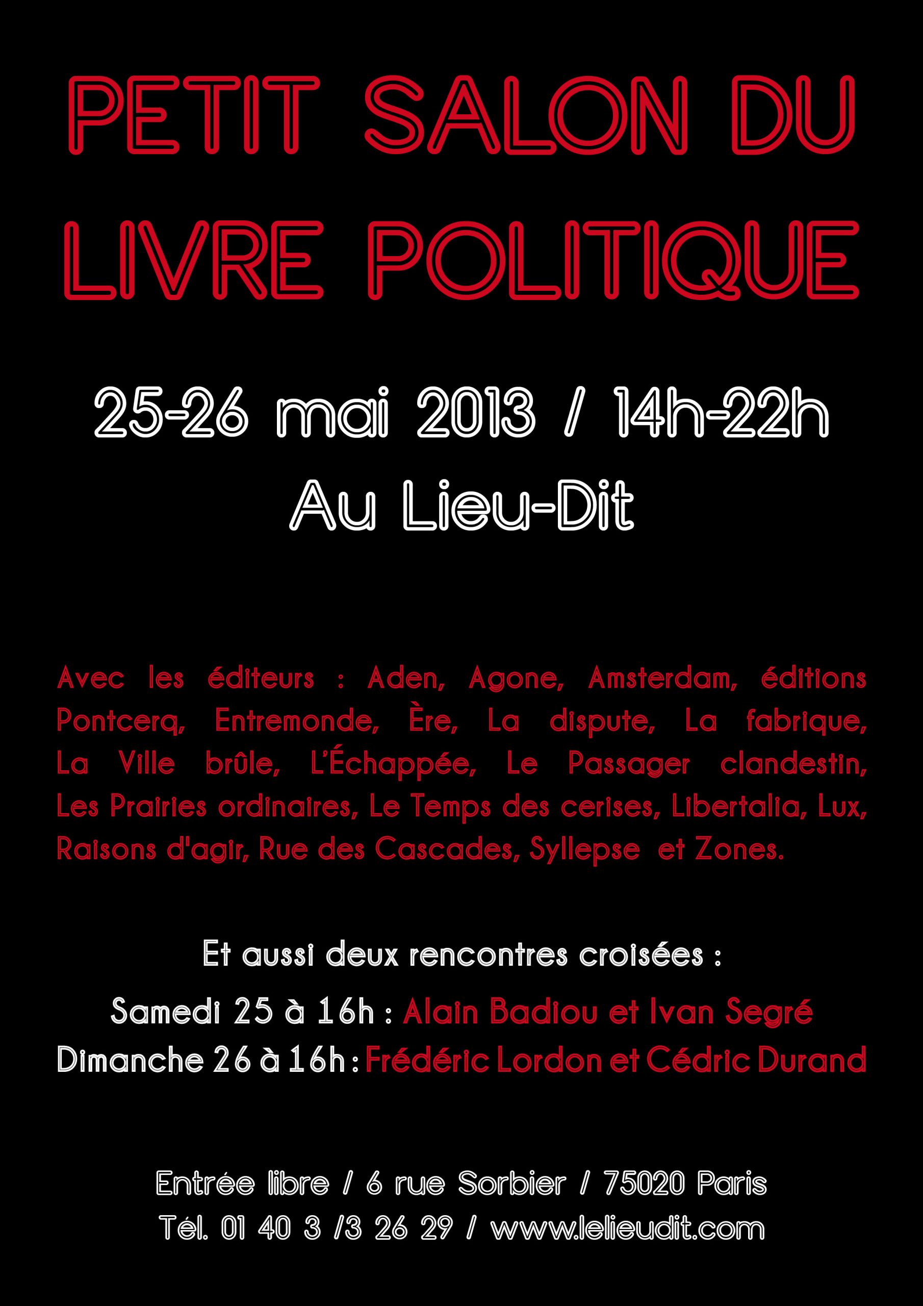 Petit salon du livre politique au Lieu-Dit