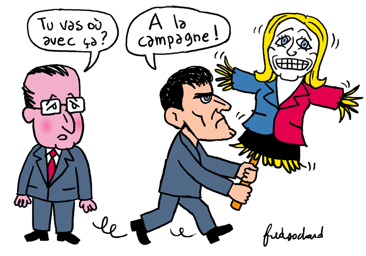 Manuel Valls, arme au poing