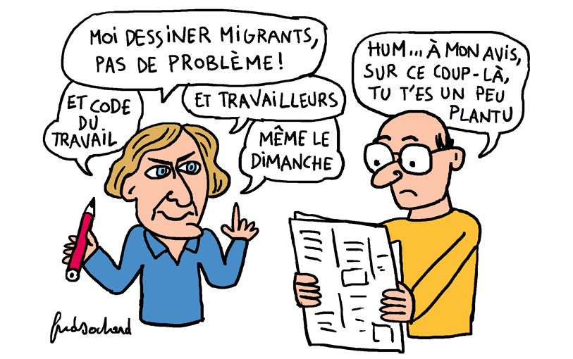 Dessinateur et à travers