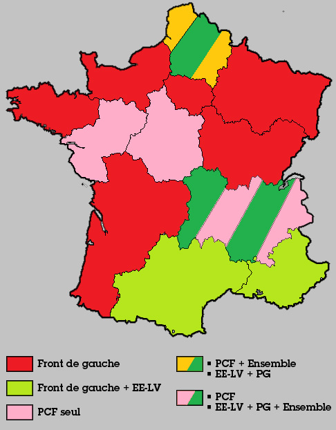 Le Front de gauche en données corrigées des variations régionales