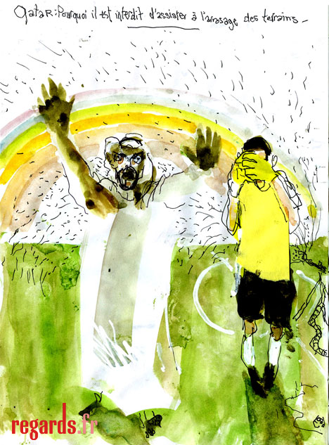 Qatar : pourquoi il est interdit d&rsquo;assister à l&rsquo;arrosage des terrain